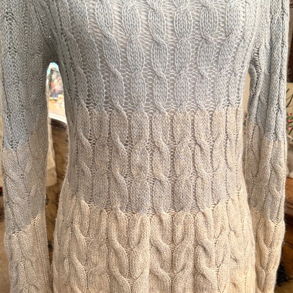 Sparrow Women's Cable Knit Sweater - Blue and Cream - Picture 2 of 13